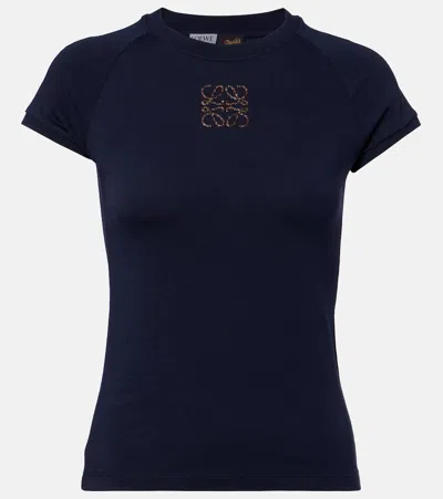 Loewe Paula's Ibiza Anagram Cotton T-shirt In Blue