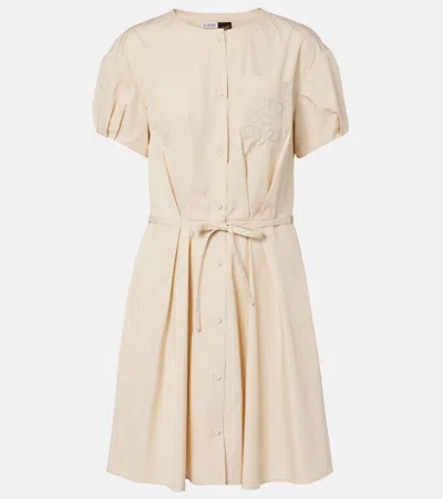 Loewe Anagram-detail Mini Dress In Neutral