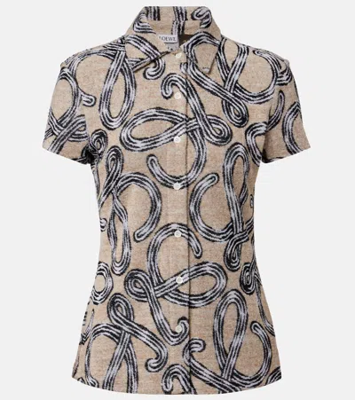 Loewe Paula's Ibiza Anagram Cotton-blend Top In Neutral