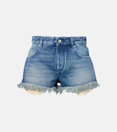 Loewe Paula's Ibiza Anagram Denim Shorts In Blue