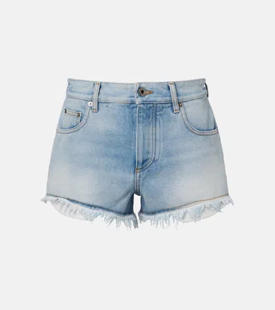 Loewe Paula's Ibiza Anagram Denim Shorts In Blue