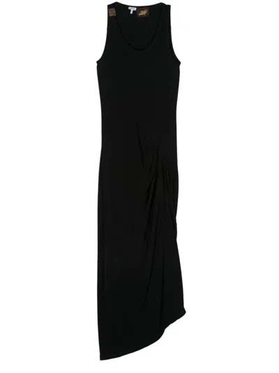 Loewe Paula's Ibiza Anagram-plaque Dress In Black