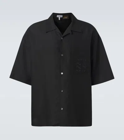 Loewe Paula's Ibiza Anagram Toile Shirt In Black