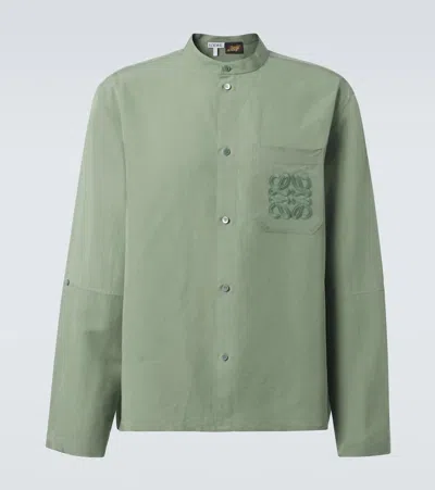 Loewe Paula's Ibiza Anagram Toile Shirt In Green