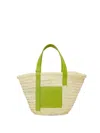 LOEWE LOEWE PAULA'S IBIZA BASKET RAFFIA AND LEATHER TOTE BAG