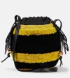 Loewe Bee Basket Bucket Bag In Raffia And Leather In Yellow