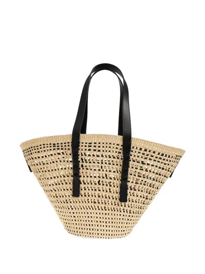 Loewe Paula's Ibiza Braid Large Rafia Tote In Nude