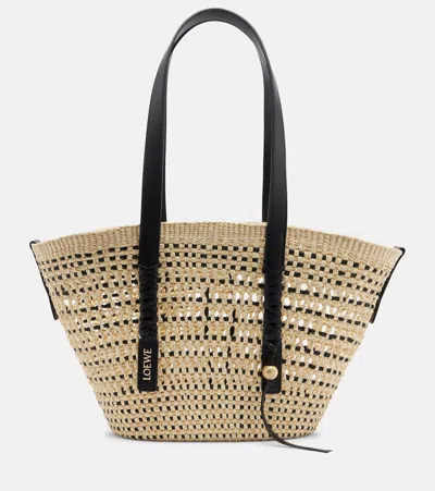 Loewe Medium Braid Basket In Iraca Palm And Leather Skin For Woman In Nude