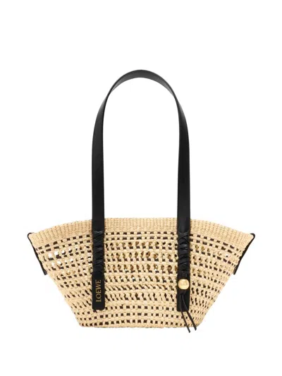 Loewe Paula's Ibiza Braid Small Rafia Tote In Nude