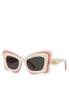 Loewe Paula's Ibiza Butterfly Sunglasses, 50mm In Pink/gray Solid