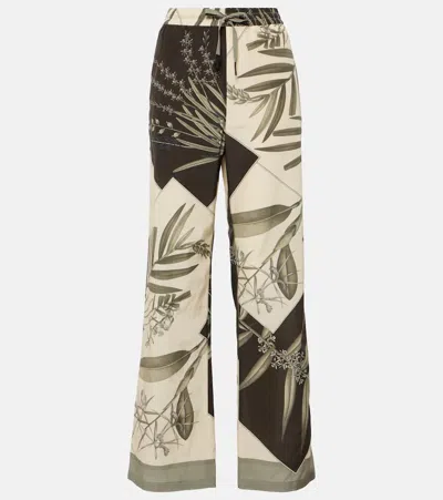 Loewe Paula's Ibiza Cotton And Silk Wide-leg Pants In Multicoloured