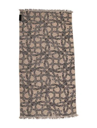 Pre-owned Loewe Paula's Ibiza Cotton Bath Towel In Black/neutrals