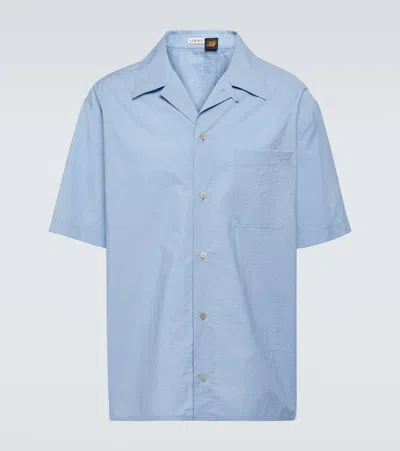 Loewe Paula's Ibiza Cotton-blend Bowling Shirt In Blue