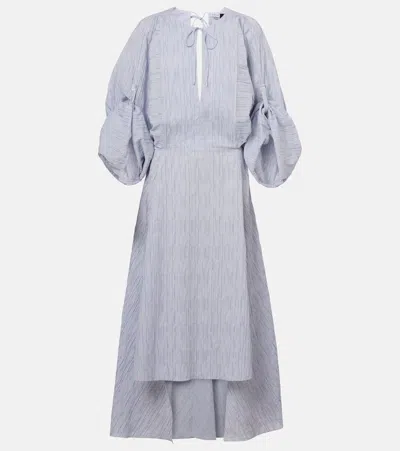 Loewe Paula's Ibiza Cotton-blend Midi Dress In Blue