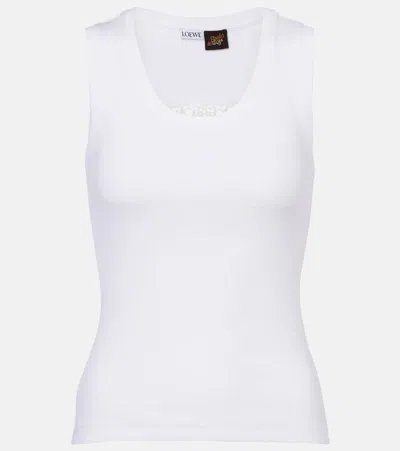 Loewe Paula's Ibiza Cotton-blend Tank Top In White