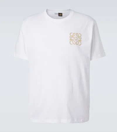 Loewe Anagram Embroidery Relaxed Fit T-shirt In White