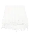 Loewe + Paula's Ibiza Frayed Pleated Broderie Anglaise Cotton-blend Jersey Mini Skirt