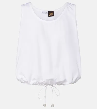 Loewe Paula's Ibiza Cotton Poplin Crop Top In Multi