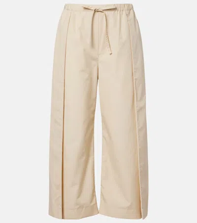 Loewe Paula's Ibiza Cotton Poplin Cropped Pants In Neutral