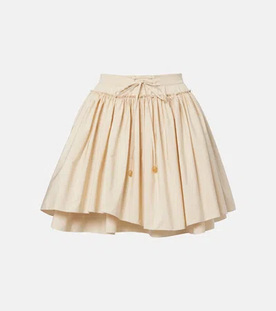 Loewe Paula's Ibiza Cotton Poplin Miniskirt In Sand