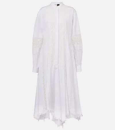 Loewe Paula's Ibiza Cotton Poplin Shirt Dress In White