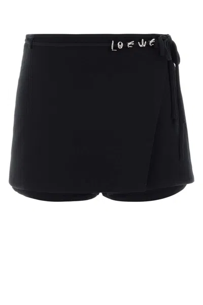 Loewe Cotton Blend Beach Shorts Paula Ibiza In Black
