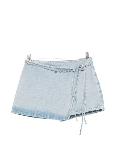 Loewe Straight-leg Denim Shorts In Blue