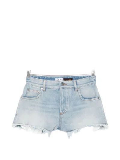 Loewe Paula's Ibiza Denim Cotton Shorts In Blue