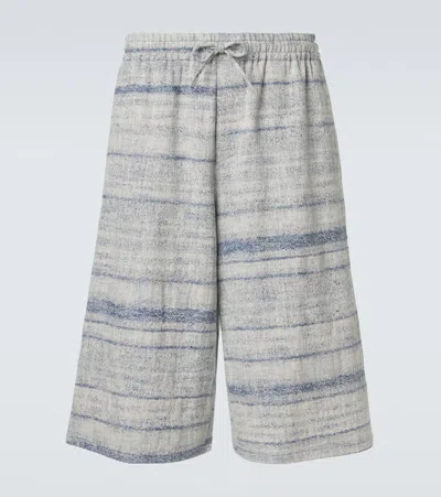 Loewe Paula's Ibiza Denim Jacquard Bermuda Shorts In Blue