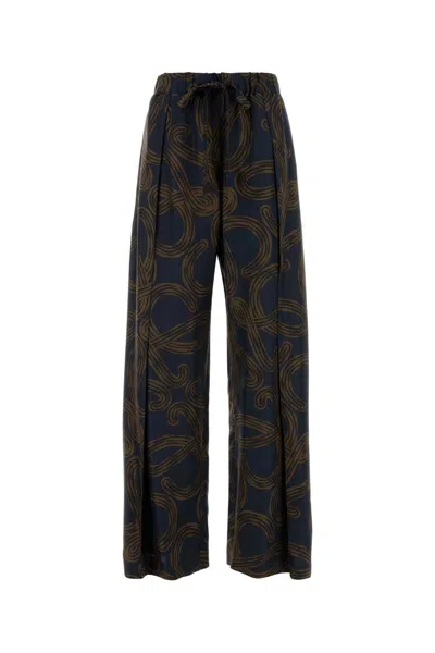 Loewe Printed Silk Paula S Ibiza Pant In Blue