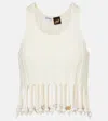 Loewe Paula's Ibiza Embellished Cotton Crop Top In White
