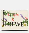 Loewe Paula's Ibiza Embroidered Canvas Pouch In Beige