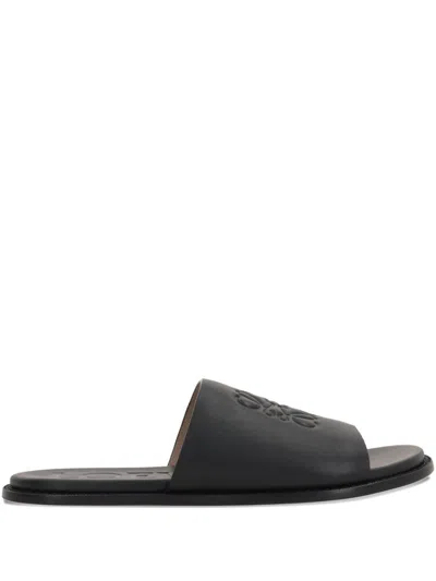 LOEWE LOEWE PAULA'S IBIZA FLEX ANAGRAM LEATHER SLIDES