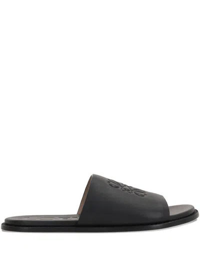 LOEWE LOEWE PAULA'S IBIZA FLEX ANAGRAM LEATHER SLIDES