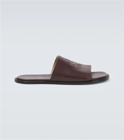LOEWE PAULA'S IBIZA FLEX ANAGRAM LEATHER SLIDES