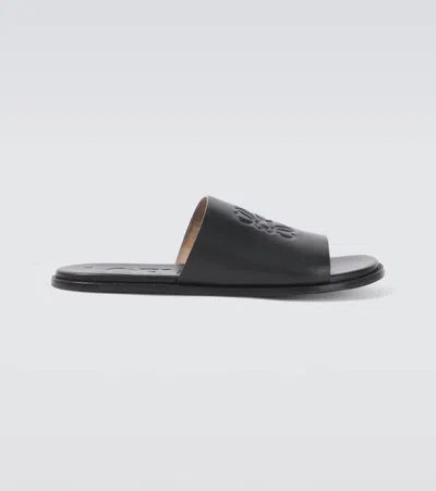 LOEWE PAULA'S IBIZA FLEX ANAGRAM LEATHER SLIDES