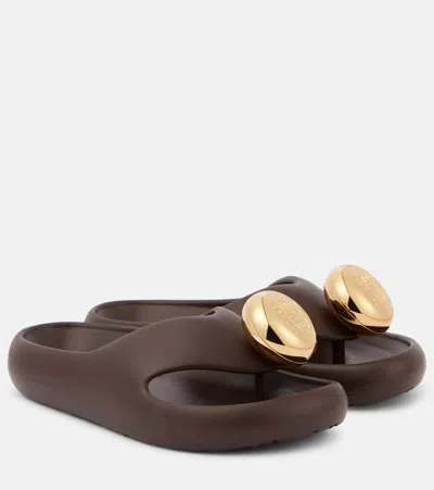 Loewe Paula's Ibiza Foam Pebble Thong Sandals In Brown