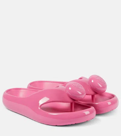 Loewe Paula's Ibiza Foam Pebble夹趾凉鞋 In Light Pink