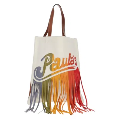 Pre-owned Loewe Paula's Ibiza Fringe Tote Leather Brown Leather Tote Bag Bag ()