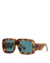 Loewe Oversized Tortoiseshell Square Sunglasses In Havana/blue Solid