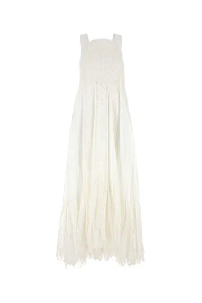 Loewe White Cotton And Lace Paula S Ibiza Dress