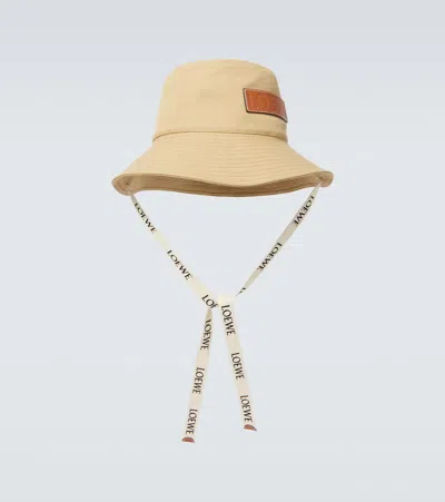 Loewe Paula's Ibiza Fisherman Canvas Bucket Hat In Beige