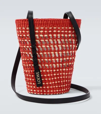 Loewe Paula's Ibiza Leather-trimmed Shoulder Bag