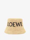 Loewe Logo-embroidered Raffia Bucket Hat In Brown