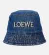 Loewe Quilted Bucket Hat In Blue
