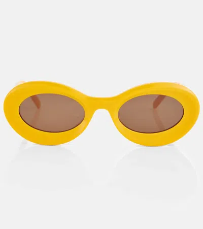 Loewe Paula's Ibiza Round-frame Sunglasses In Earth Yellow