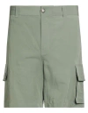 Loewe Paula's Ibiza Man Shorts & Bermuda Shorts Sage Green Size 36 Viscose, Linen In Green