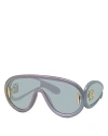 Loewe Anagram Injected Plastic Shield Aviator Sunglasses In Gray/blue Solid
