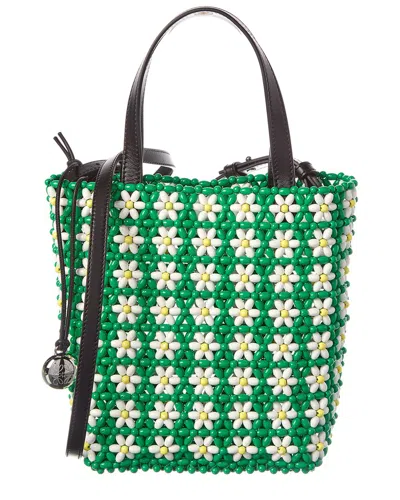 Loewe Paula's Ibiza Mini Leather Tote In Green