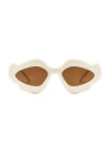 Loewe Paula's Ibiza Geometric Sunglasses In Shiny Ivory